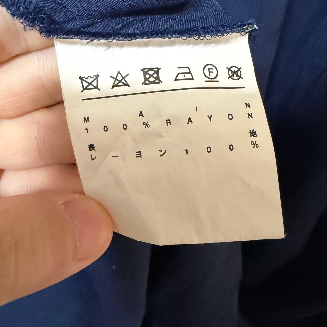 N-732 アンリアレイジ　定番ポールシャツ　48 ネイビー　レーヨン