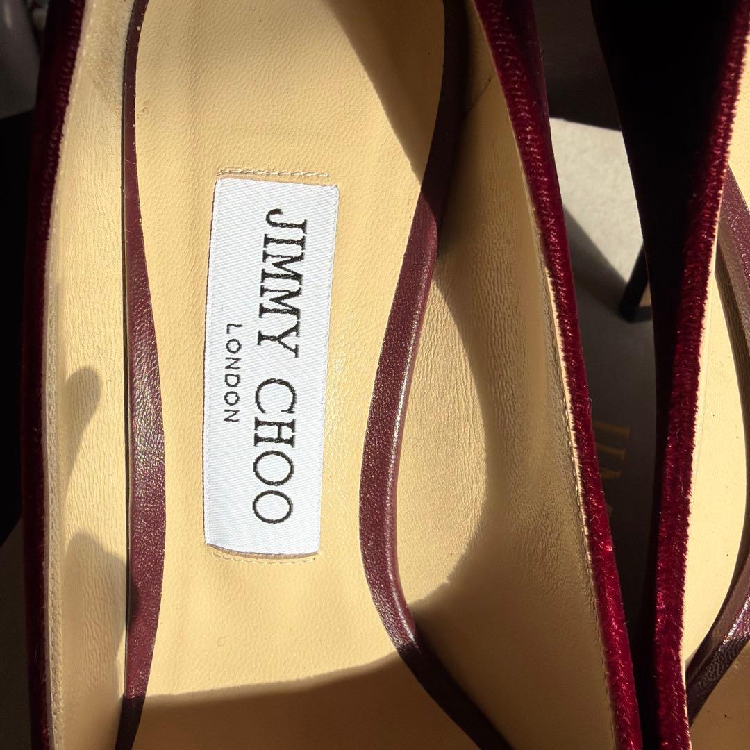 JIMMY CHOO ボルドー ベロア パンプス