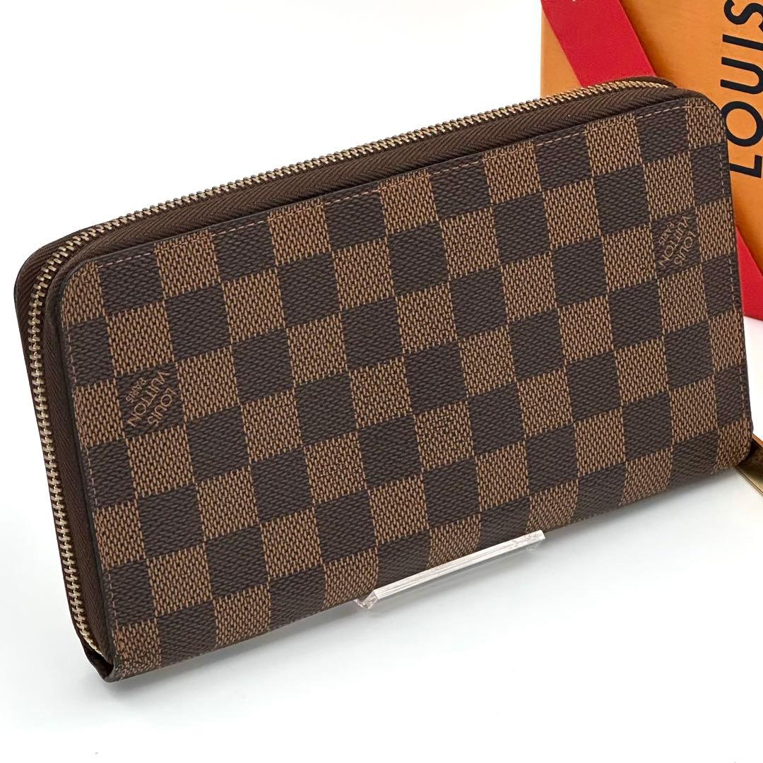 【極美品】ルイヴィトン ダミエ エベヌ ジッピーオーガナイザー 長財布 茶