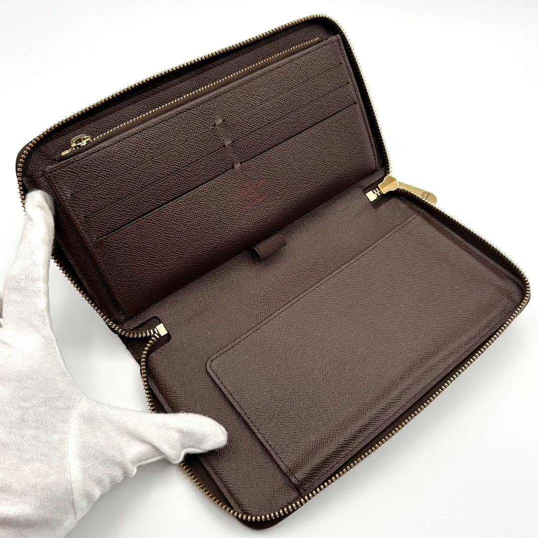 【極美品】ルイヴィトン ダミエ エベヌ ジッピーオーガナイザー 長財布 茶