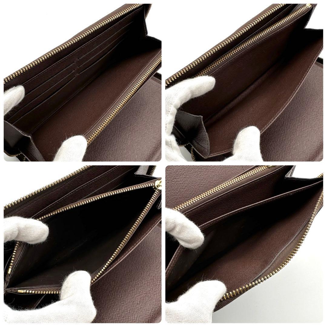 【極美品】ルイヴィトン ダミエ エベヌ ジッピーオーガナイザー 長財布 茶