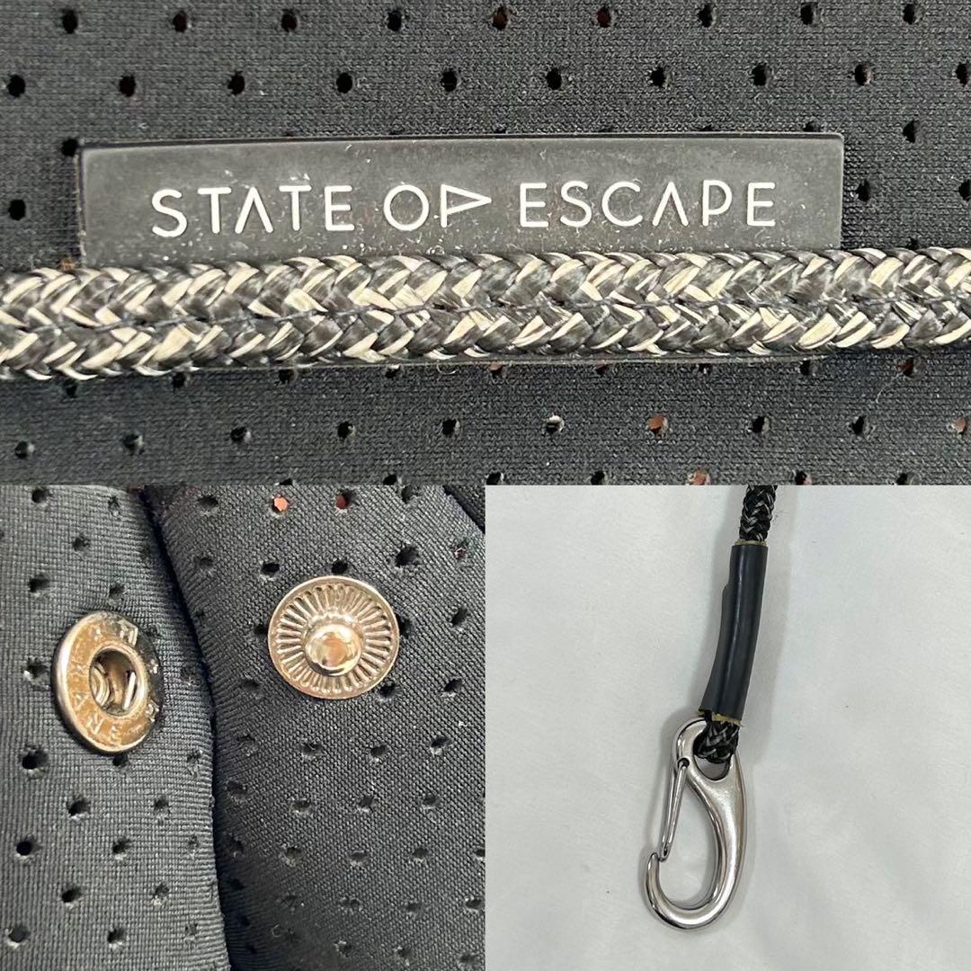 【極美品】ステイトオブエスケープ トートバッグ ポーチ付き 黒 A4可 大容量