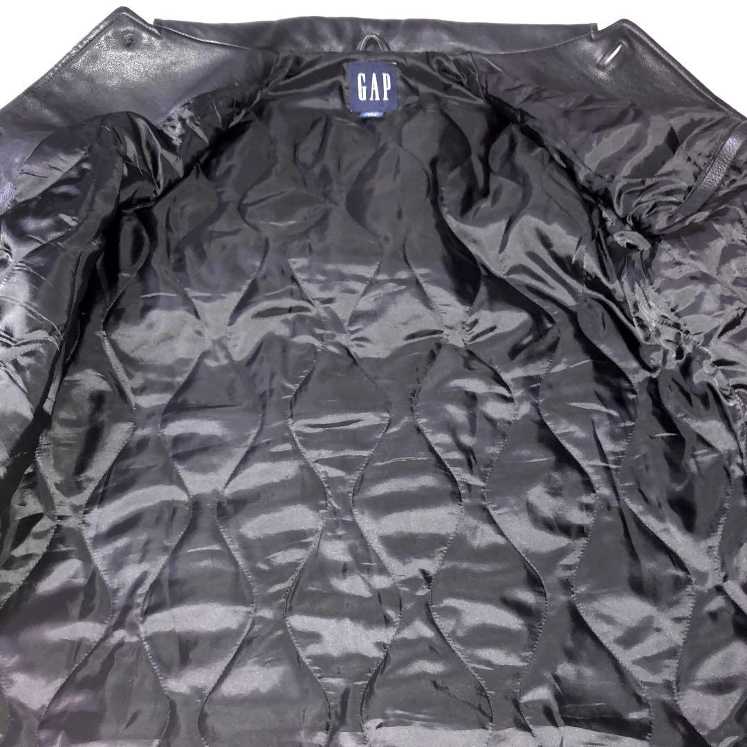 【美品】OLD GAP レザー ジャケット カーコート 黒 S シングル 90s