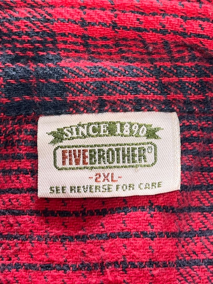 90's FIVE BROTHER ネルシャツ　ファイブブラザー　ヘビネル
