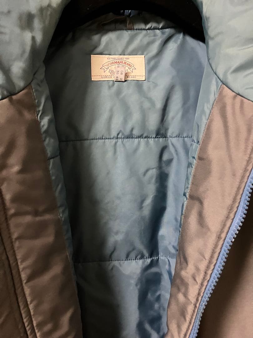 armani jeans 90s フーデットブルゾン　中綿