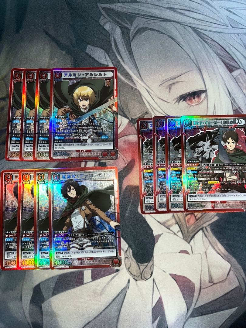 ユニオンアリーナ　進撃の巨人　赤エレンデッキパーツセット