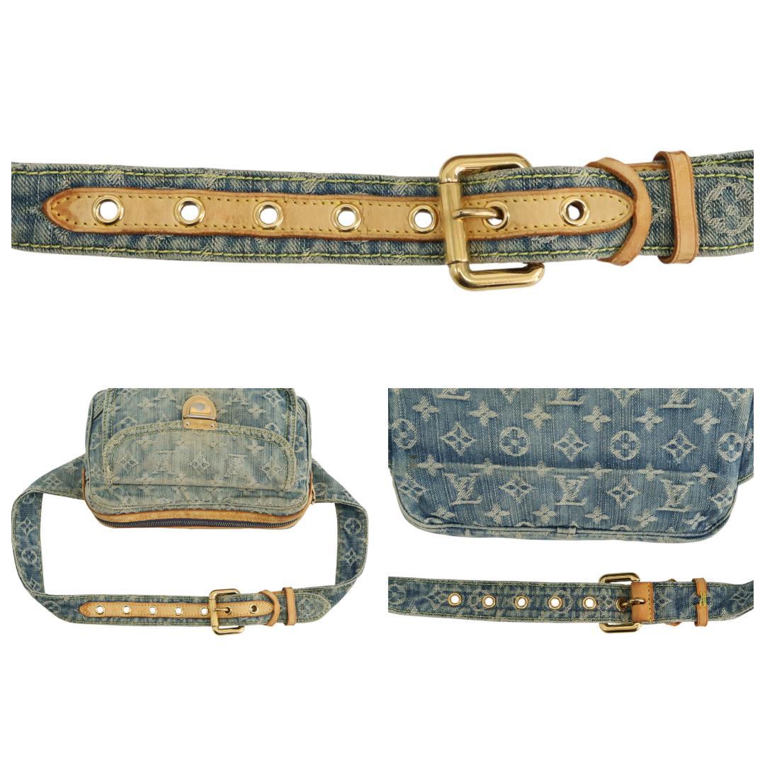 美品 ルイヴィトン デニム モノグラム バムバッグ M95347 ボディバッグ