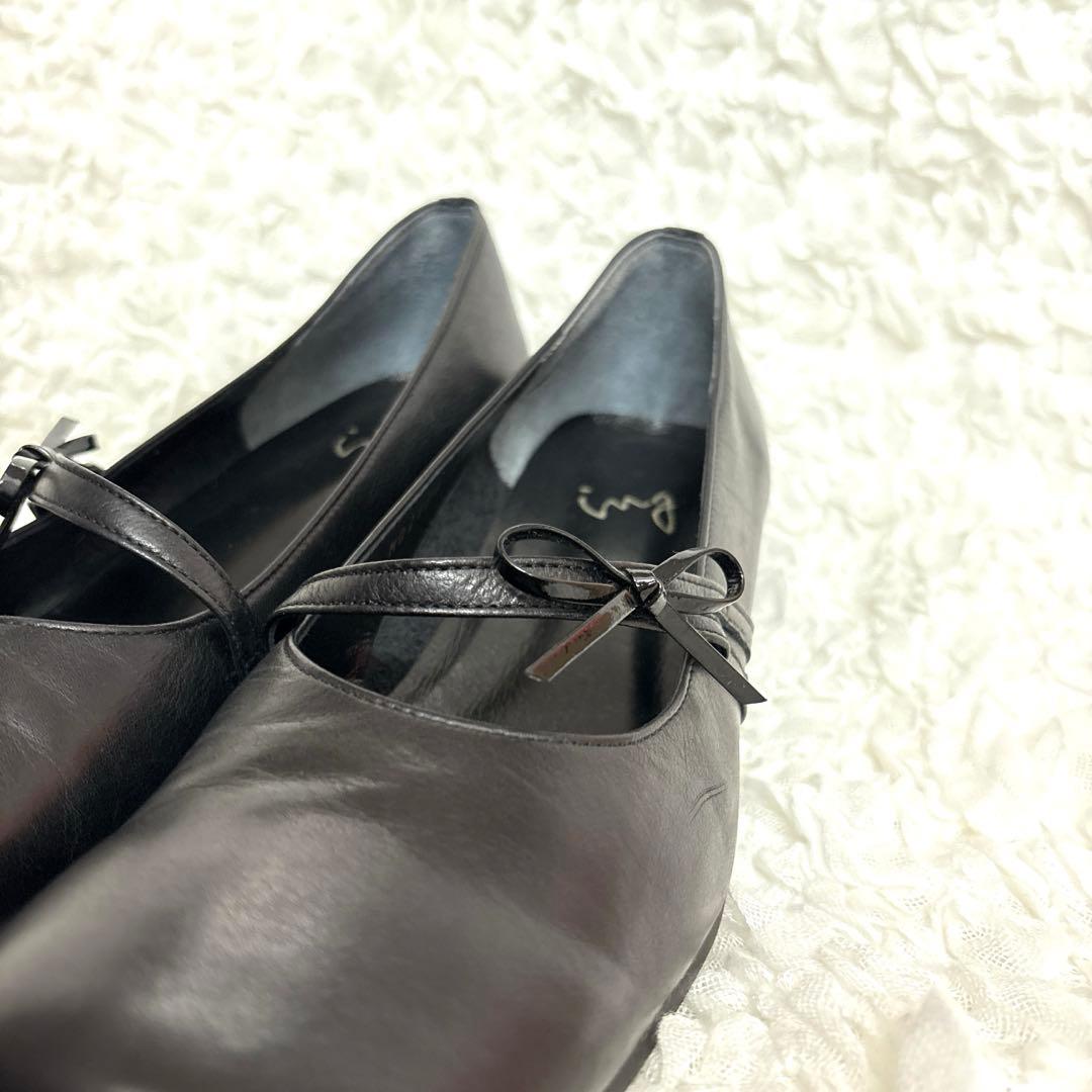 【美品】ing イング パンプス ブラック 24.0