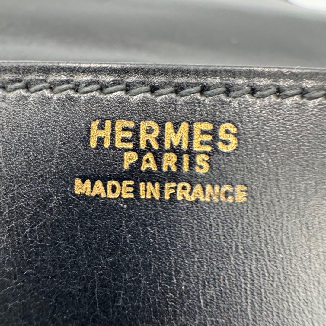 HERMES エルメス レザー ウエストバッグ ボディバッグ ブラック O刻印