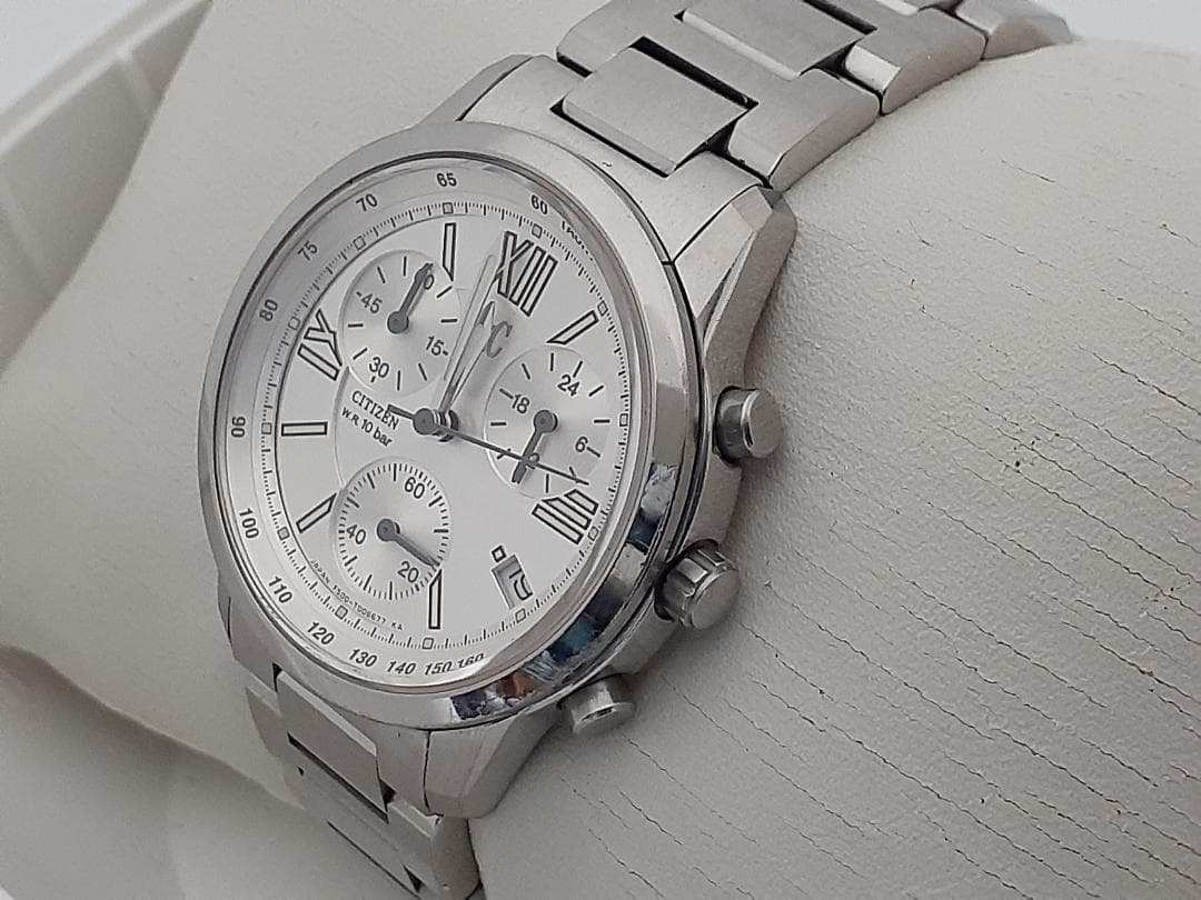 超美品【多機能・稼働品】CITIZEN シチズン クロノグラフ シルバー