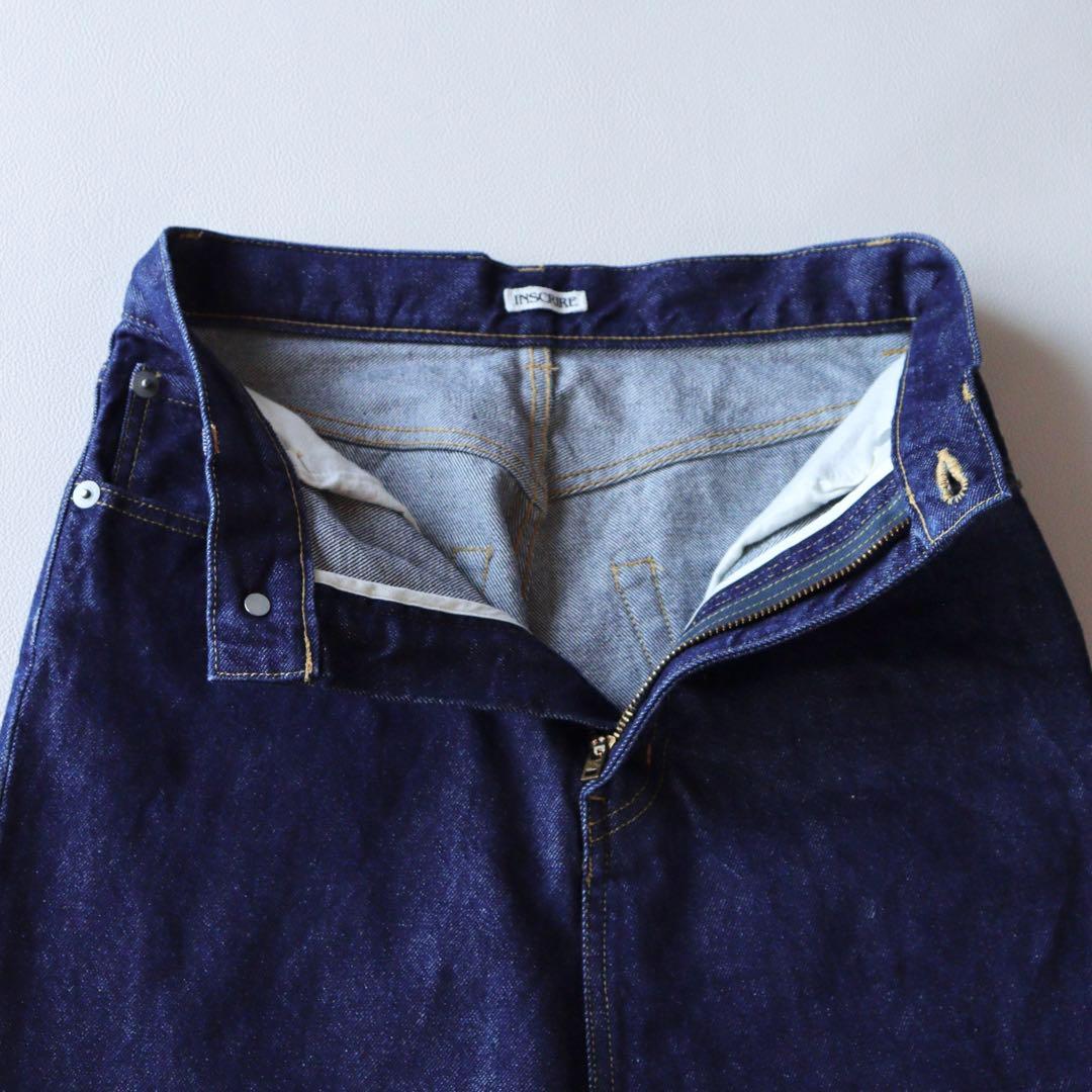 5261【美品】アンスクリア ワイドデニムパンツ ハイウェスト　L