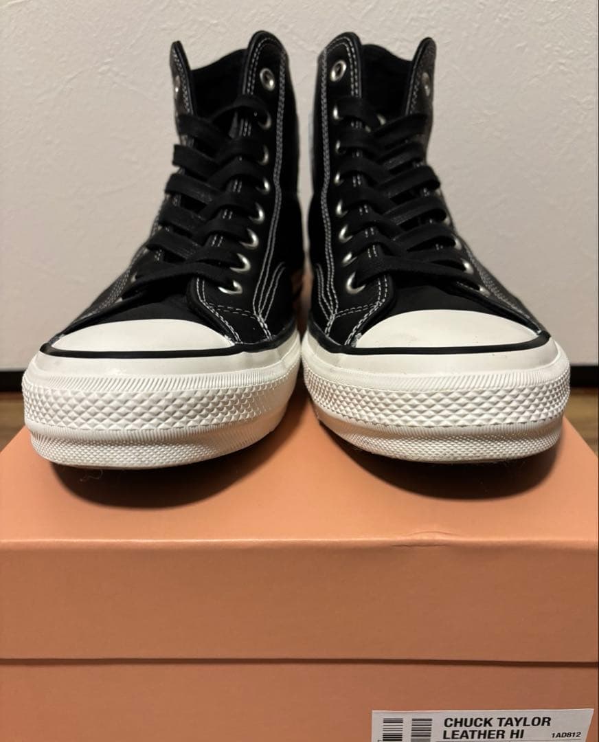 美品CONVERSE CHUCK TAYLOR LEATHER HI BLACK