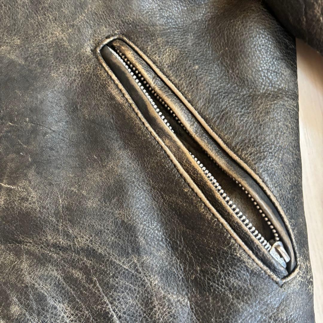 foorstep ライダース　革ジャン　牛革　エイジング　ヴィンテージ　Mサイズ