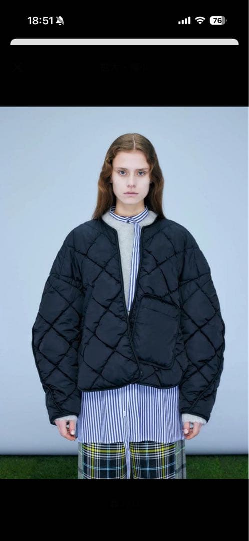 ENFOLD エンフォルド　SATIN QUILTED JACKET 36