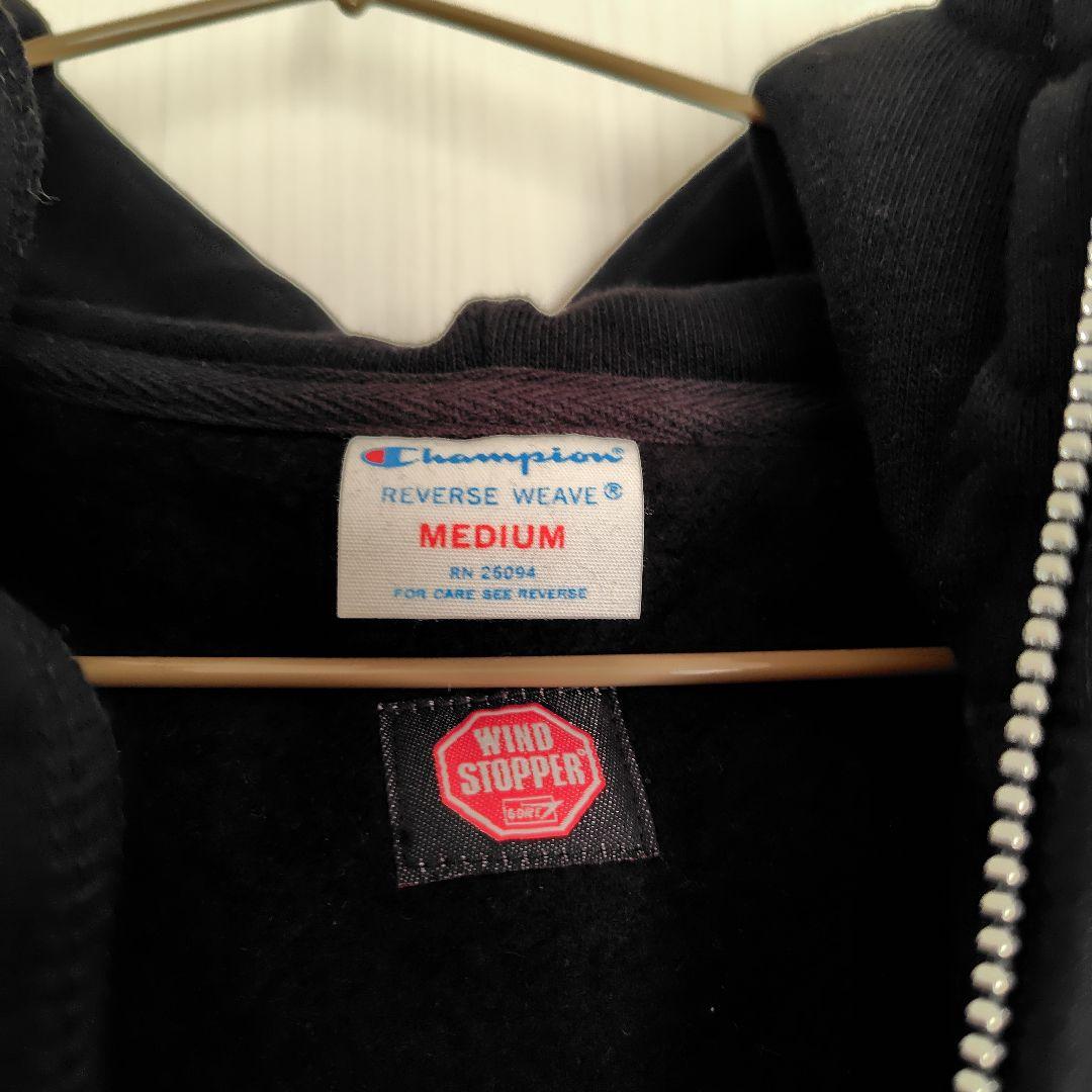 Champion チャンピオン ウインドストッパー ジップパーカー 黒 メンズM
