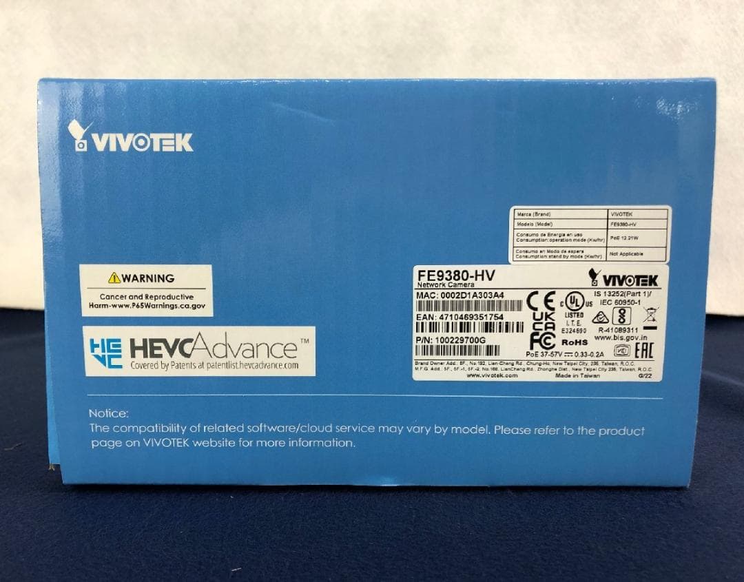 【未使用】VIVOTEK フィッシュアイネットワークカメラ FE9380-HV