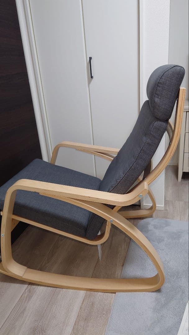 【takachan専用】IKEA ポエング　木製ロッキングチェア グレー