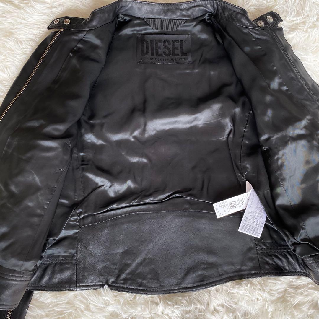 ディーゼル レディース レザー シングルライダースジャケット 美品 L