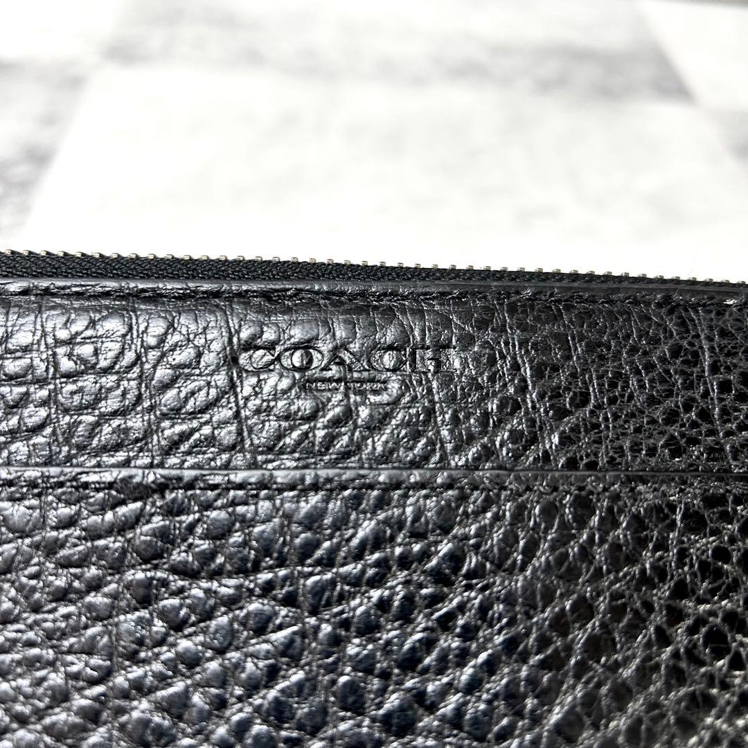 COACH✨大人気！！ダブルジップ トラベルオーガナイザー 高級シボ革 極美品