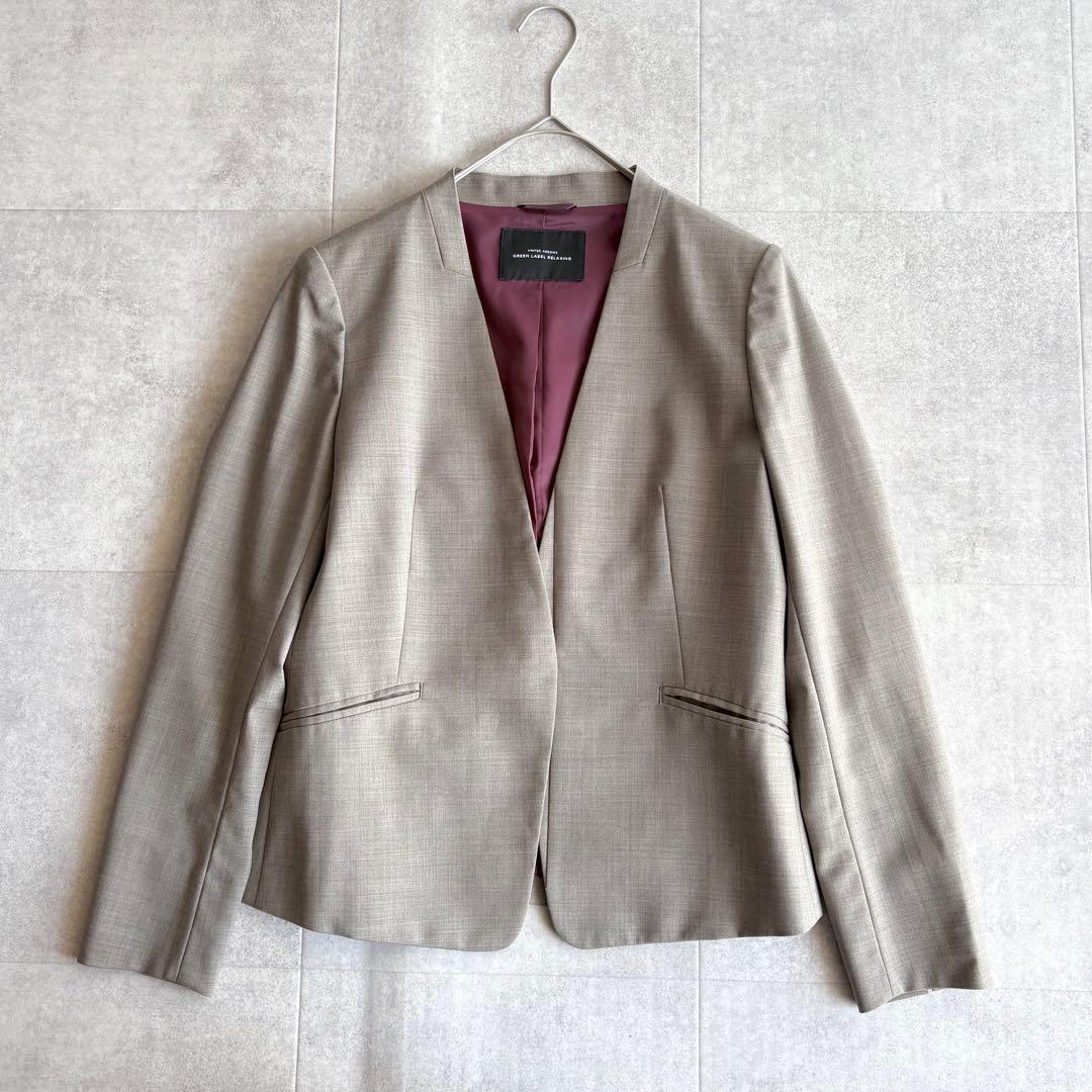 美品✨グリーンレーベルリラクシング カチリラ パンツスーツ 茶 38