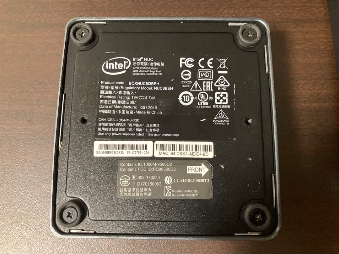 ミニPC NUC8i3 SSD128 RAM 8gb Windows11 pro