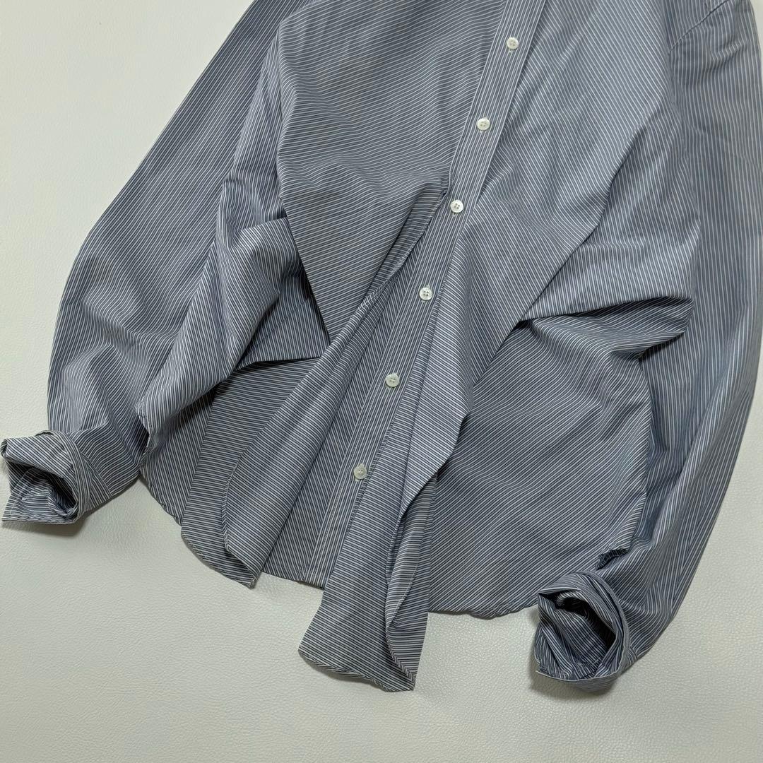 Max Mara マックスマーラ　ストライプシャツ 変形　フリル アシンメトリー