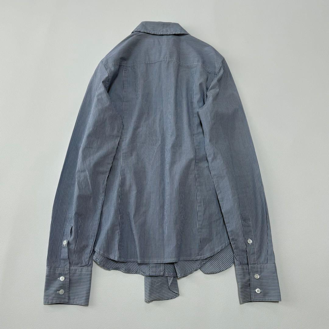 Max Mara マックスマーラ　ストライプシャツ 変形　フリル アシンメトリー