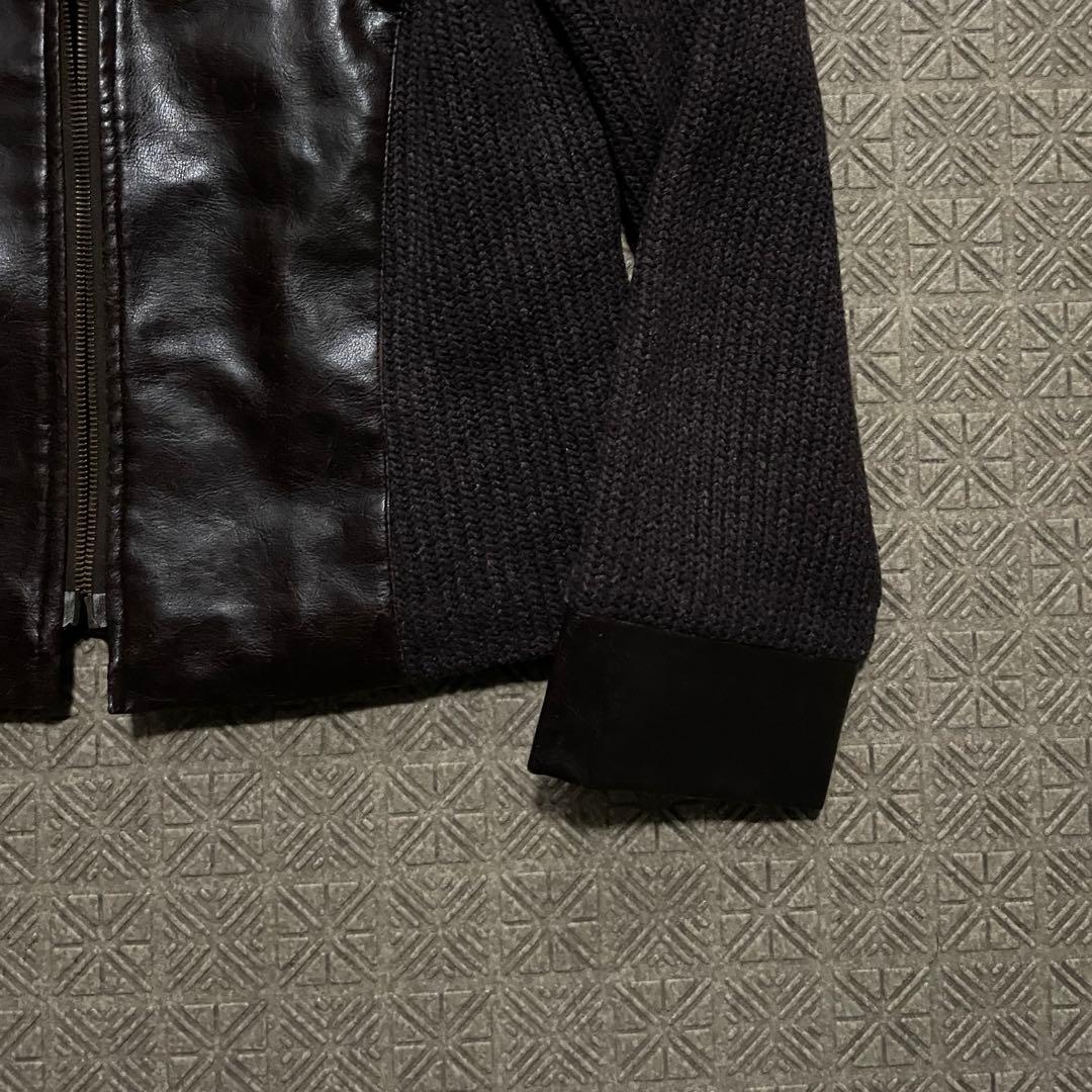 ジャケット・アウター opium darkwear zip coating knit jacket