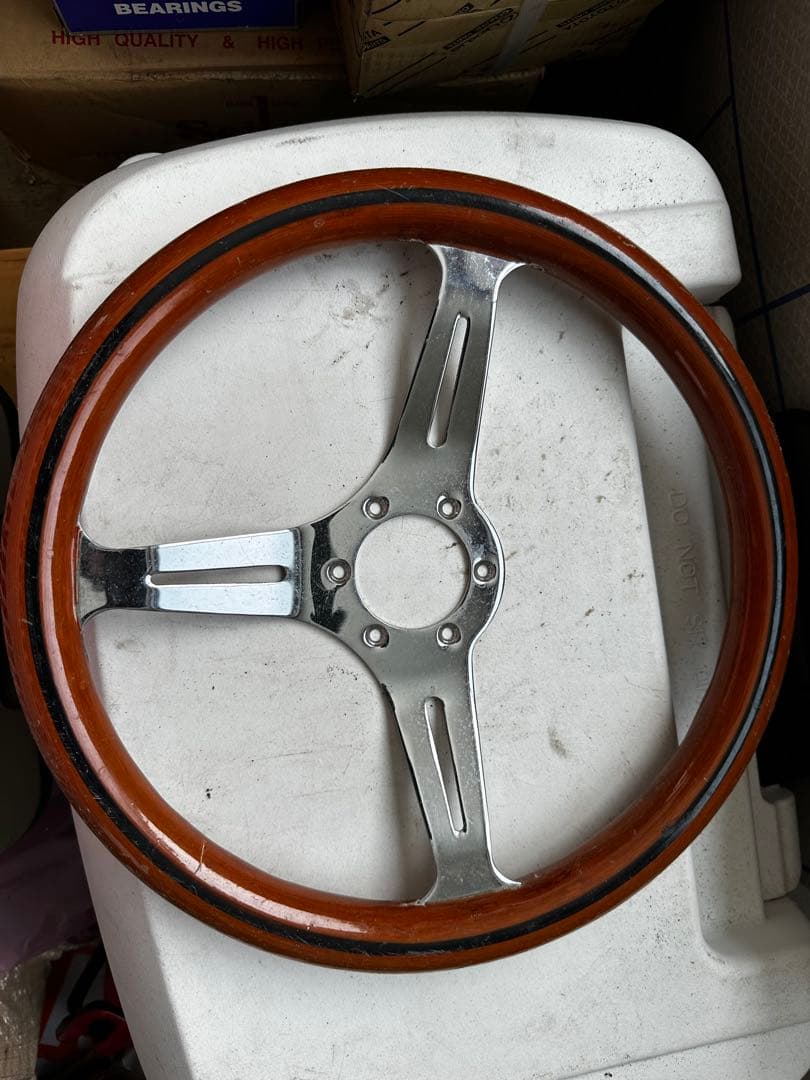 木製3スポークステアリングホイール