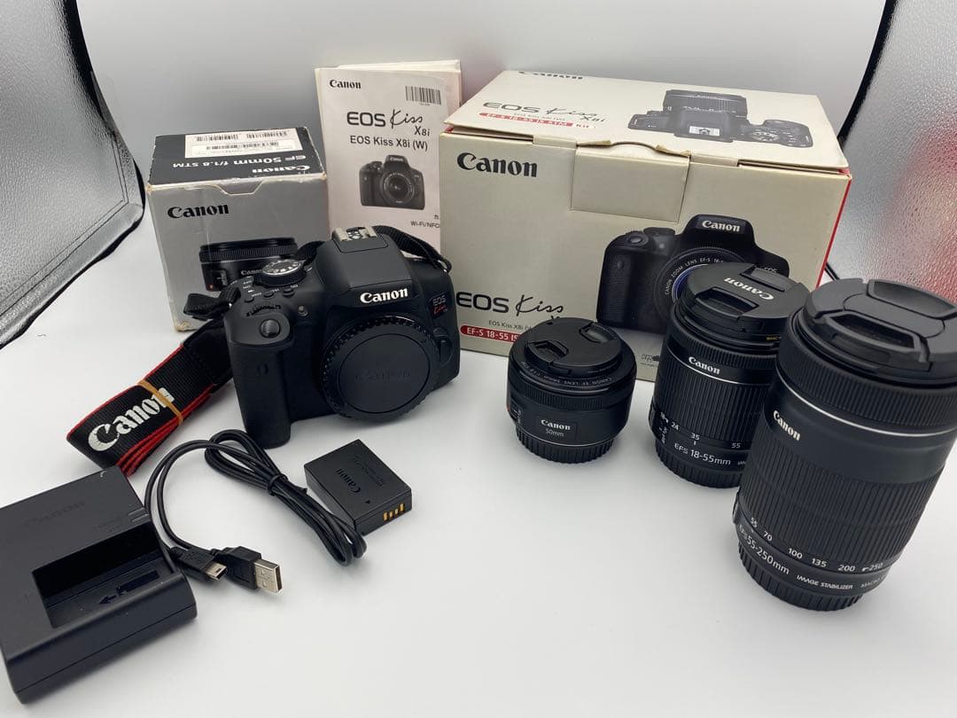 Canon EOS Kiss X8i 本体 レンズ 箱付き レンズ多数