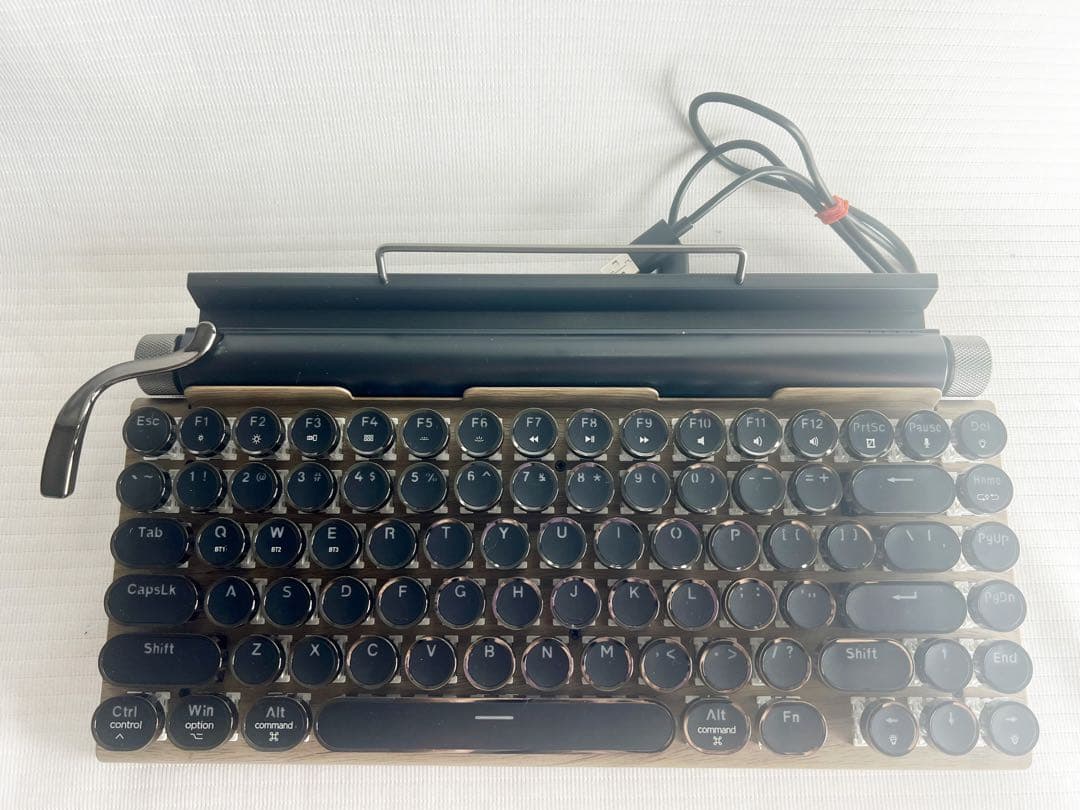 タイプライター型 レトロ メカニカルキーボード LEDバックライト