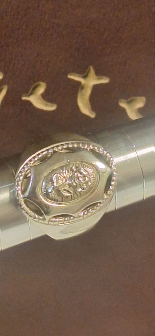 agete　アガット　ローズ　彫り　モダン　ワイド　シルバー　リング　約13号