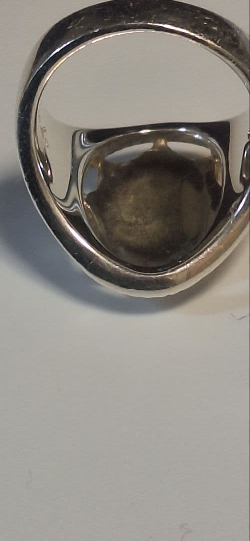 agete　アガット　ローズ　彫り　モダン　ワイド　シルバー　リング　約13号