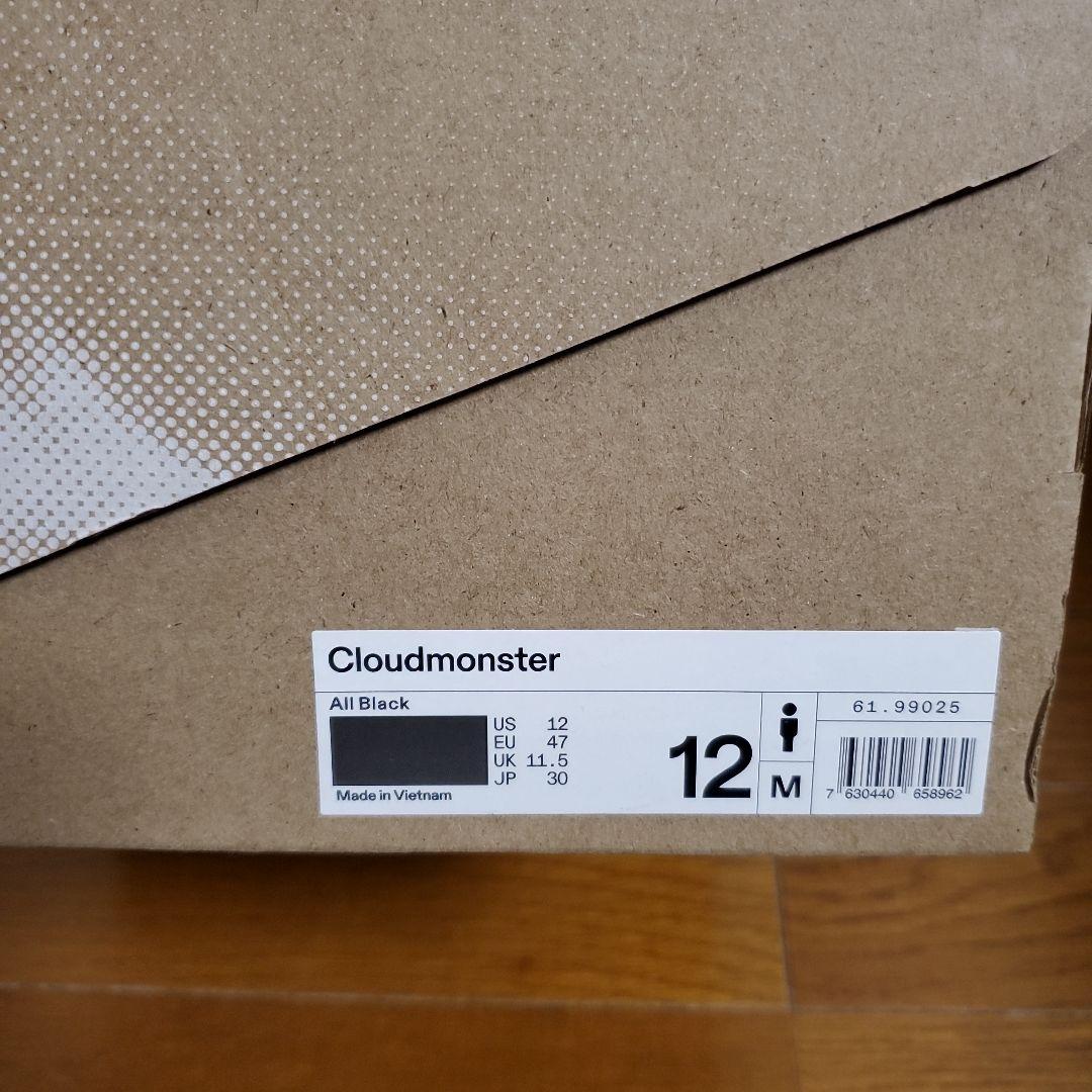 On　クラウドモンスター　スニーカー　ブラック　30cm　オン美品