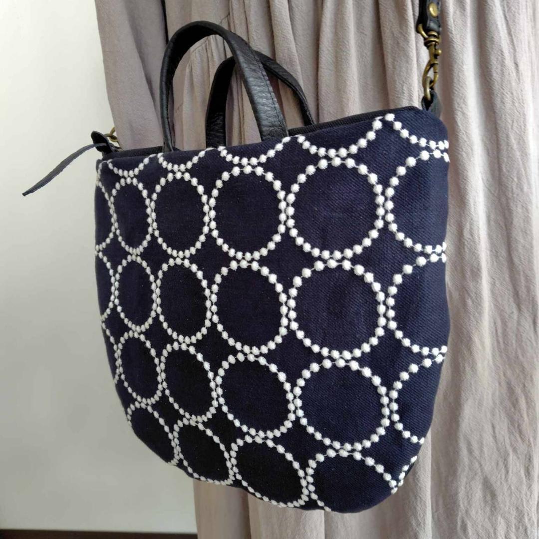 ミナペルホネン/2025tambourineタンバリンネイビー×白/ロングミニ