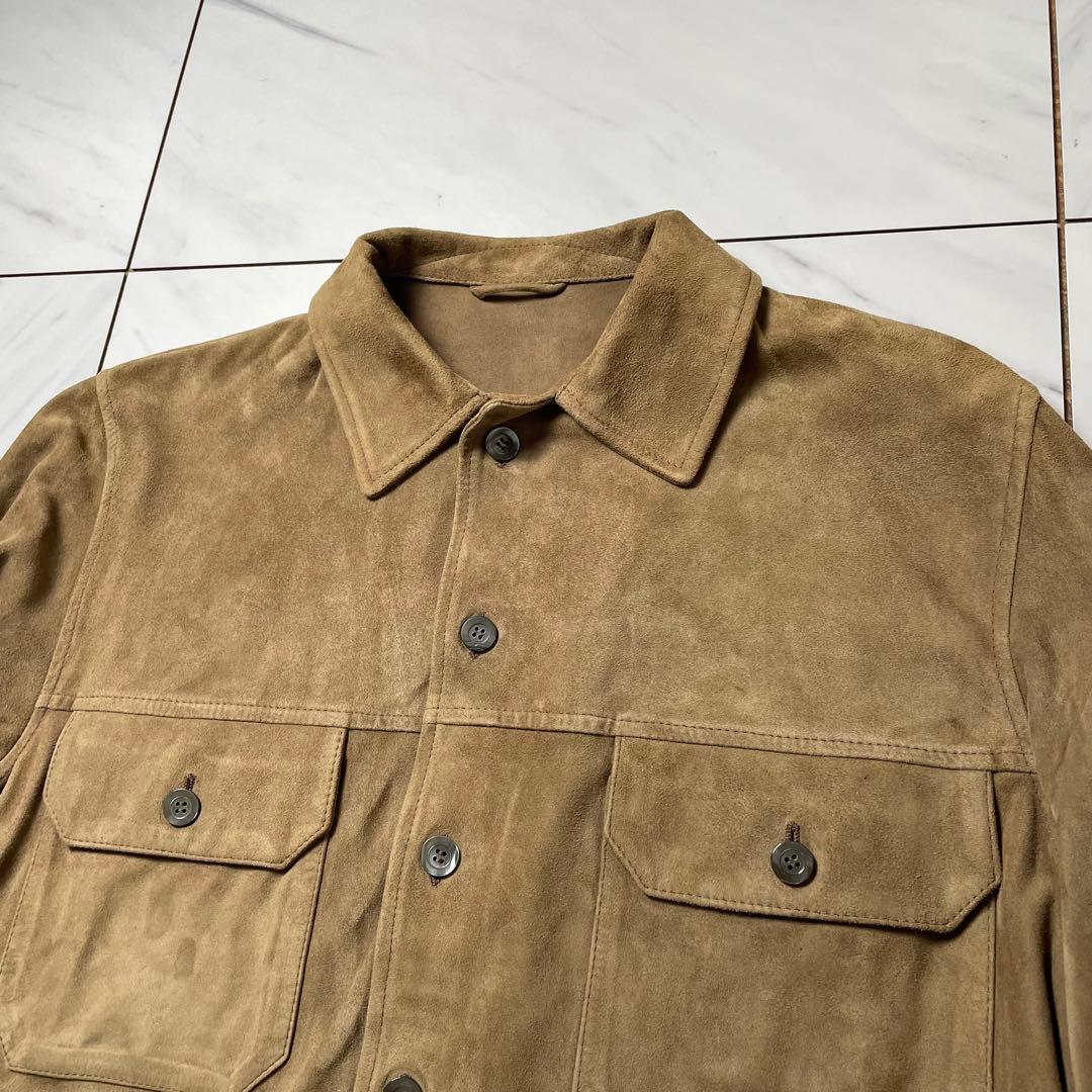 Cinquanta ゴートスエード シャツジャケット 山羊革 ブラウン 48