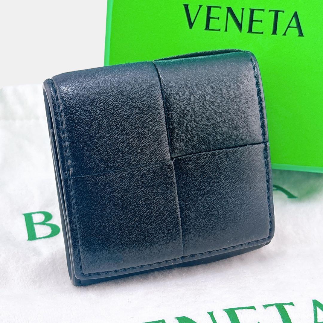 美品 現行 ボッテガヴェネタ カセット ケース ブラック レザー RFID