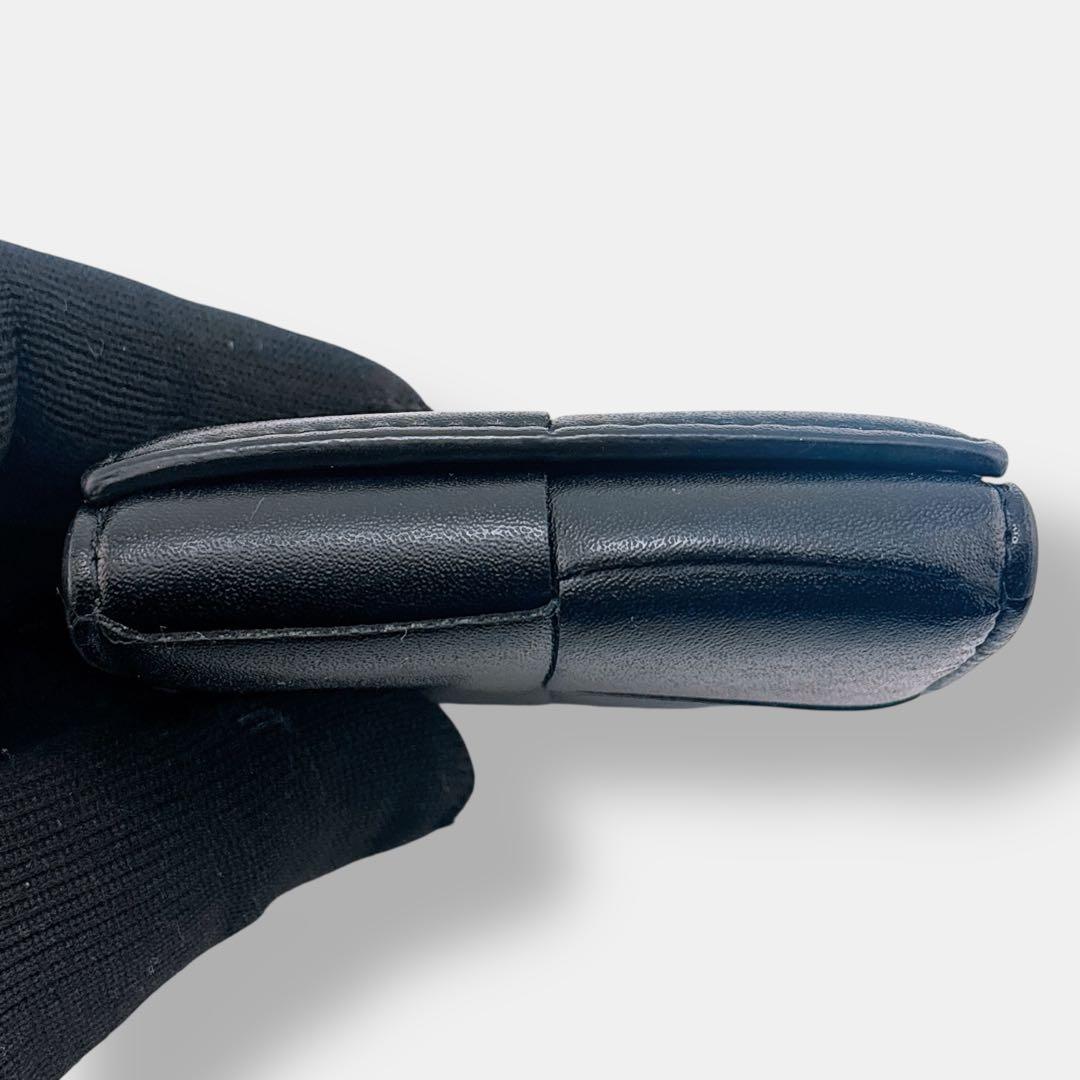 美品 現行 ボッテガヴェネタ カセット ケース ブラック レザー RFID