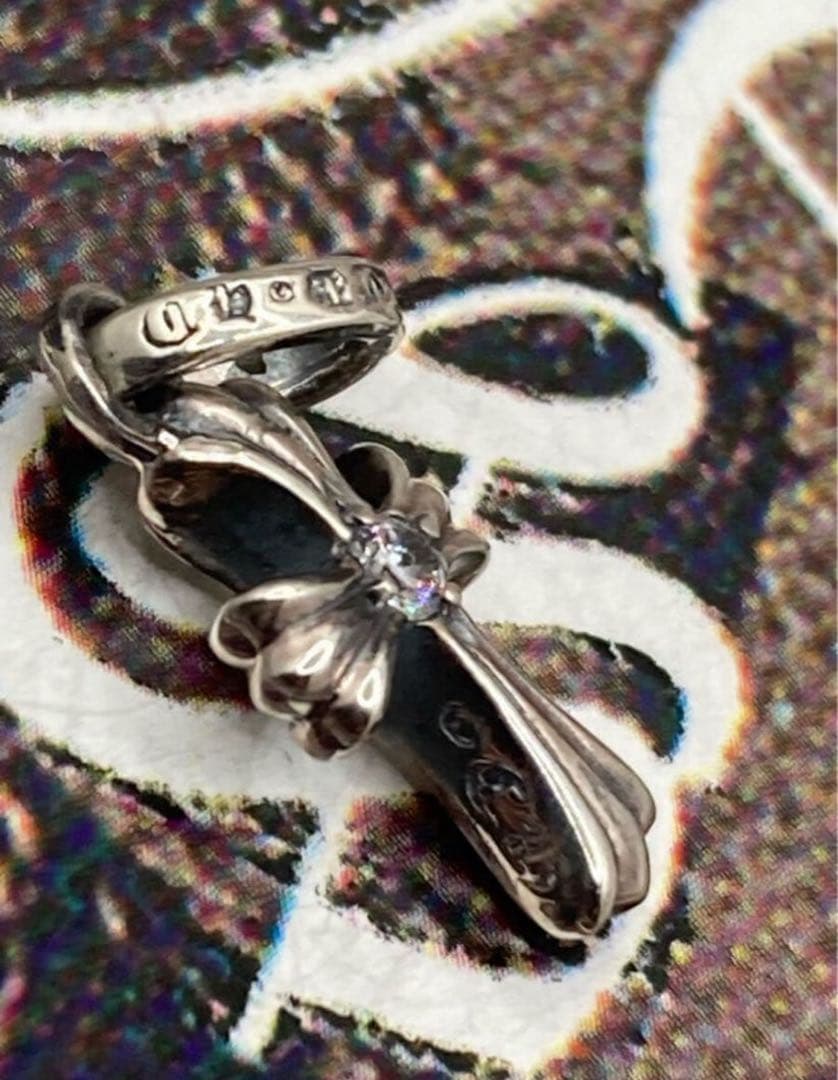 がく様　クロムハーツ　クロス　ベビーファット　チャーム　シルバー925天然パヴェ