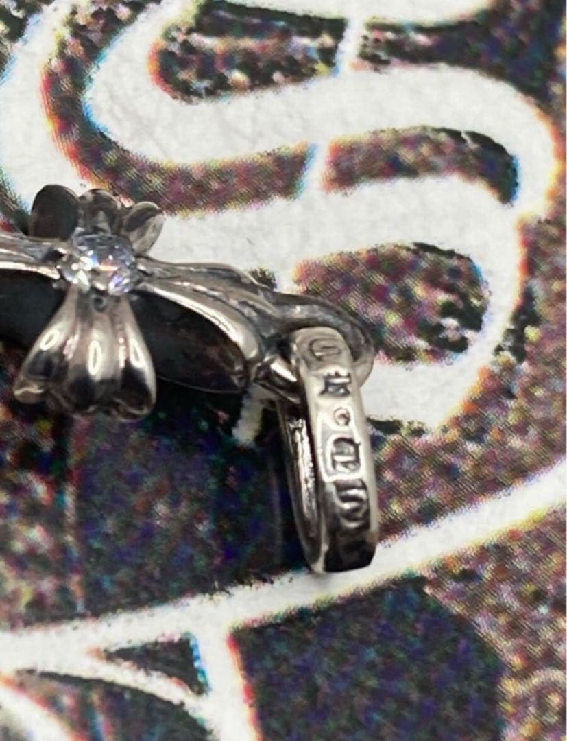 がく様　クロムハーツ　クロス　ベビーファット　チャーム　シルバー925天然パヴェ