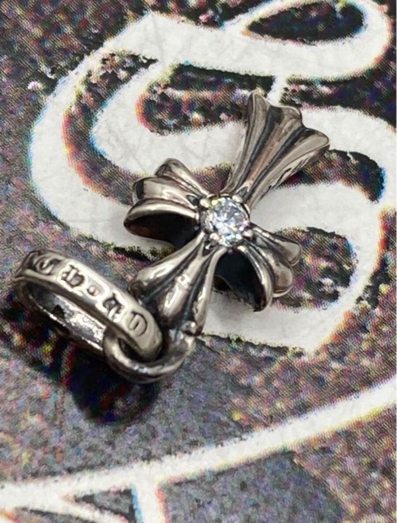 がく様　クロムハーツ　クロス　ベビーファット　チャーム　シルバー925天然パヴェ