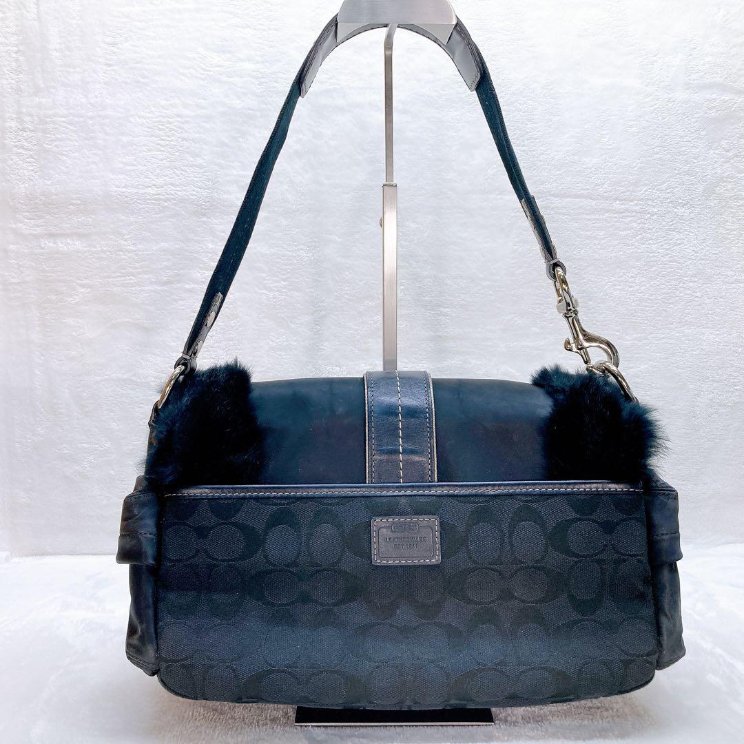 ✨美品✨COACH コーチ ラビットファー ワンショルダーバッグ y2k ロゴ