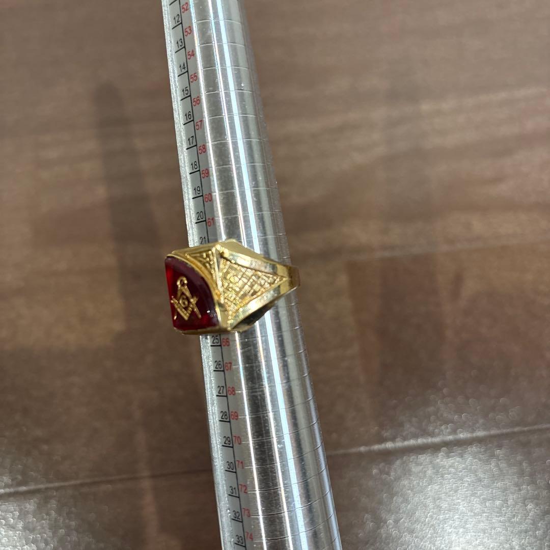 ビンテージ フリーメイソン 秘密結社 18KT GPゴールド 指輪 リング