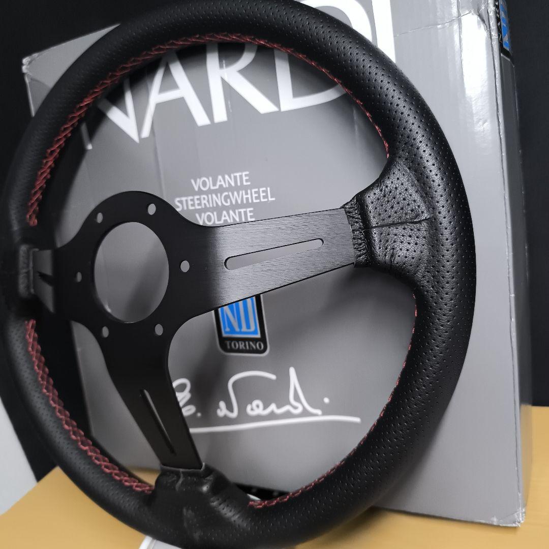 NARDIナルディタイプ　ステアリング ブラック350mm 　ディープ75mm