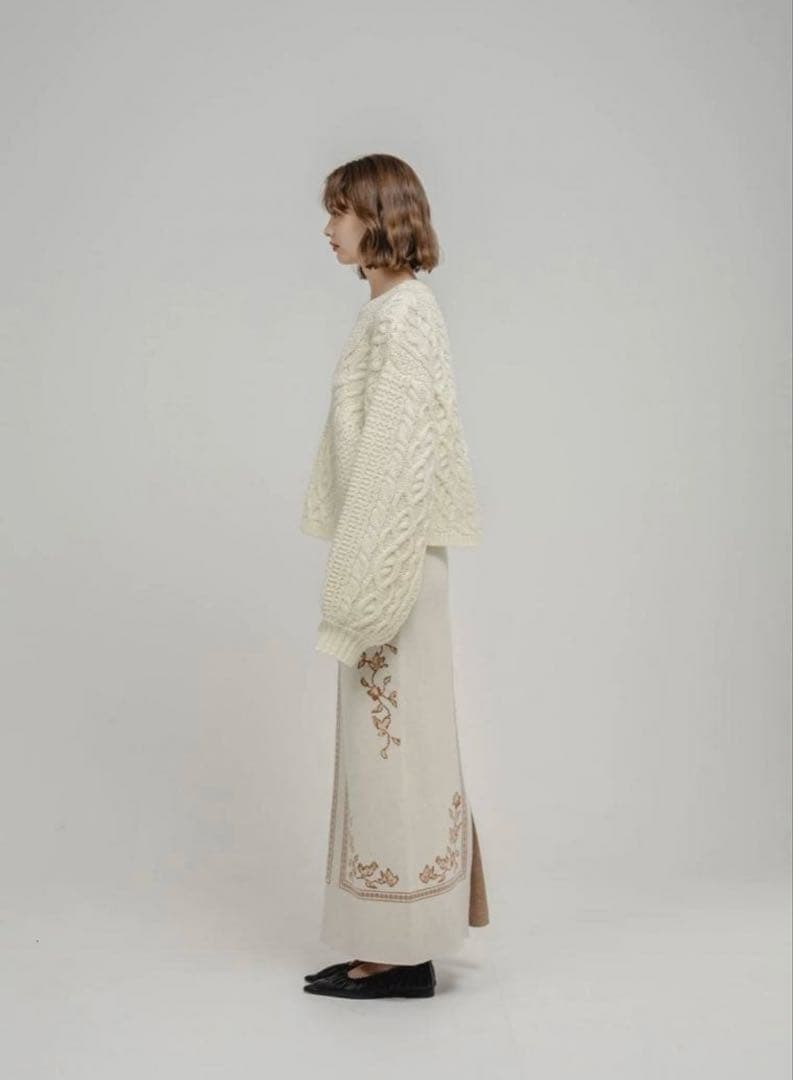 スカート Eaphi SCARF MOTIF KNIT SKIRT