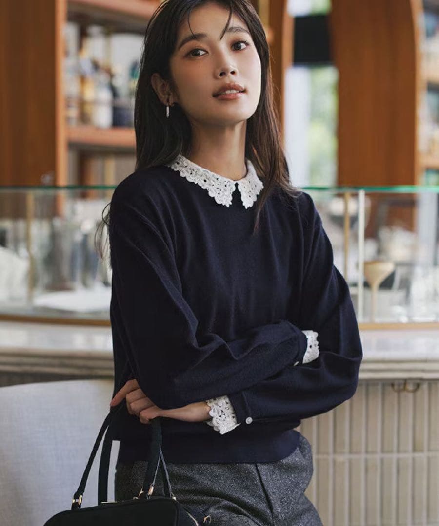 【未使用】23区 ニット 38 ネイビー ②