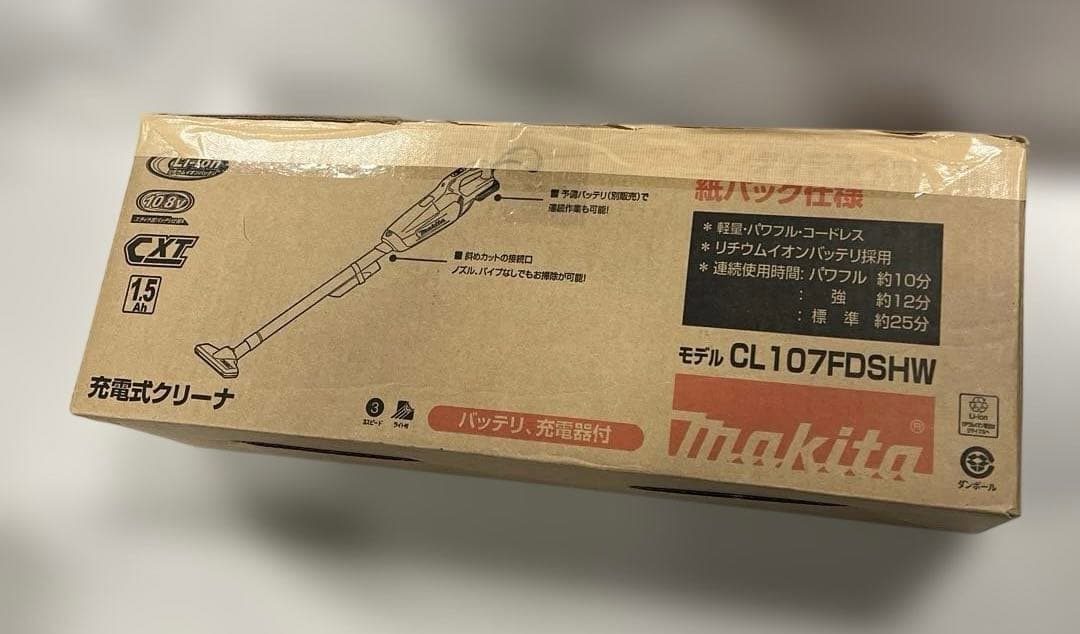 未使用品 マキタ 充電式クリーナ 紙パック仕様 CL107FDSHW