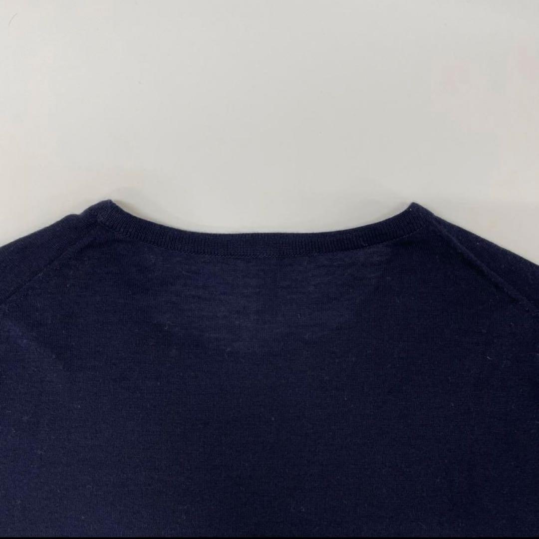 トレンタセッタンタ 30/70 ネイビー カシミヤシルク クルーネックニット48