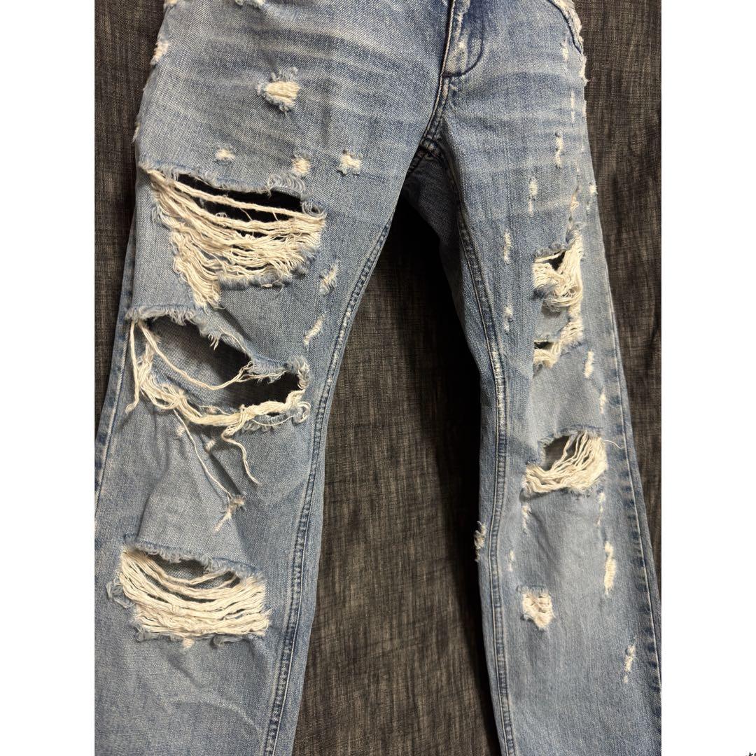 DOLCE&GABBANA ハードダメージ加工　デストロイデニム　ジーンズ　ロゴ