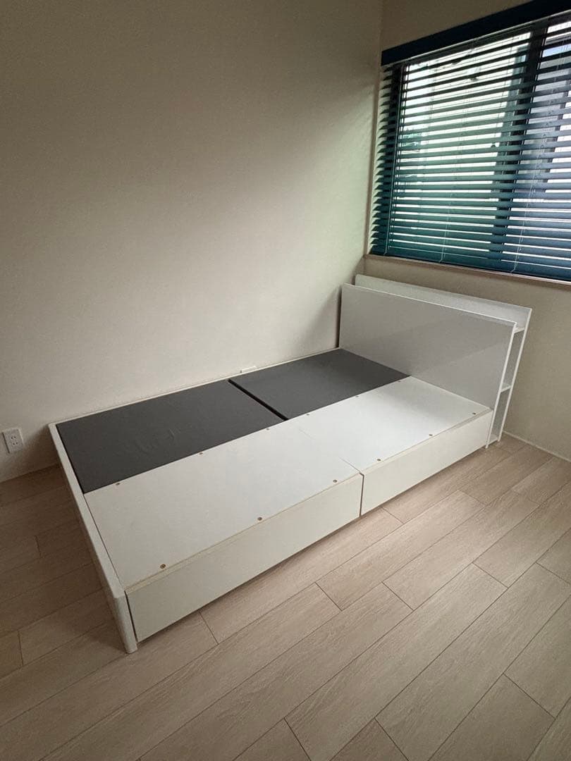 セミダブルベッドフレーム 引き出し収納付き ホワイト 白 ニトリ